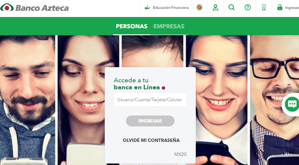 web de Banco Azteca