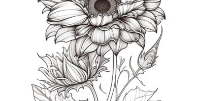 lapiz flor de cempasúchil dibujo